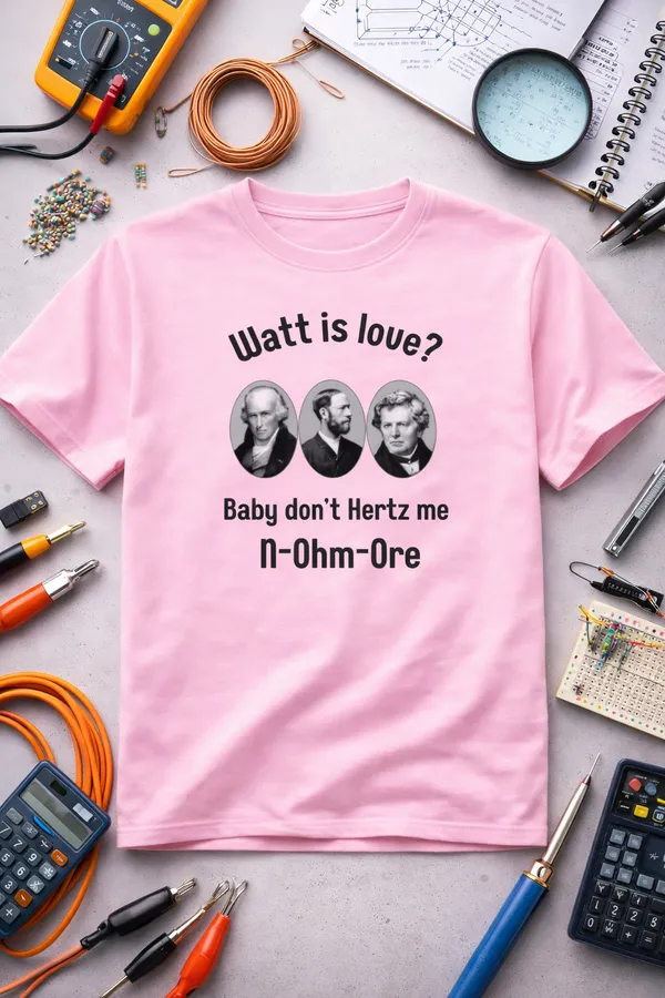 Watt_is_Love_Unisex_Tshirt_Pink