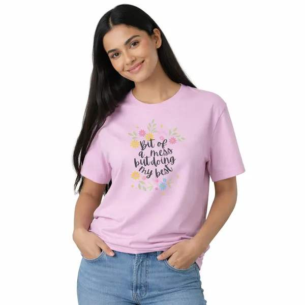 BitOfAMess_Unisex_Tshirt_Pink