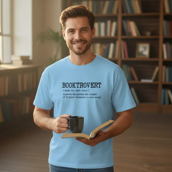 Booktrovert_Unisex_Tshirt_Blue