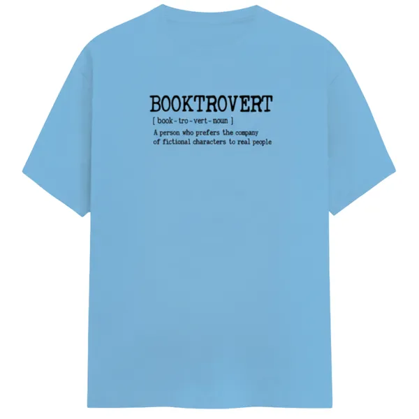 Booktrovert_Unisex_Tshirt_Blue