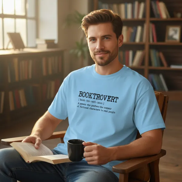 Booktrovert_Unisex_Tshirt_Blue
