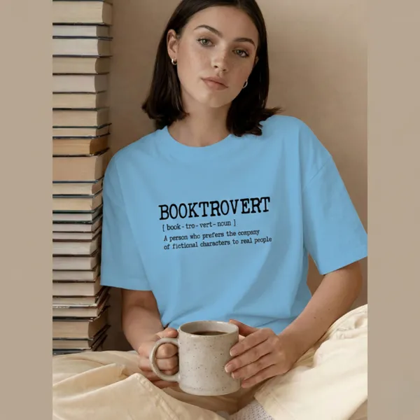 Booktrovert_Unisex_Tshirt_Blue
