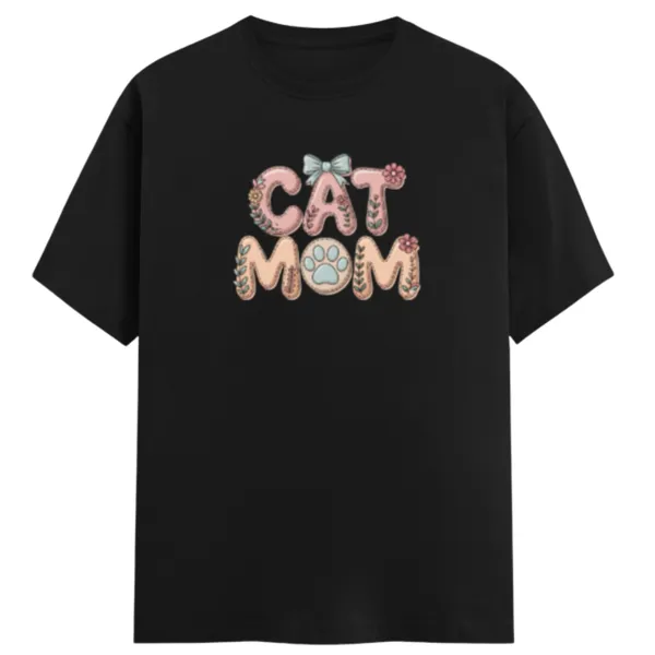 Cat_Mom_Unisex_Tshirt_Black