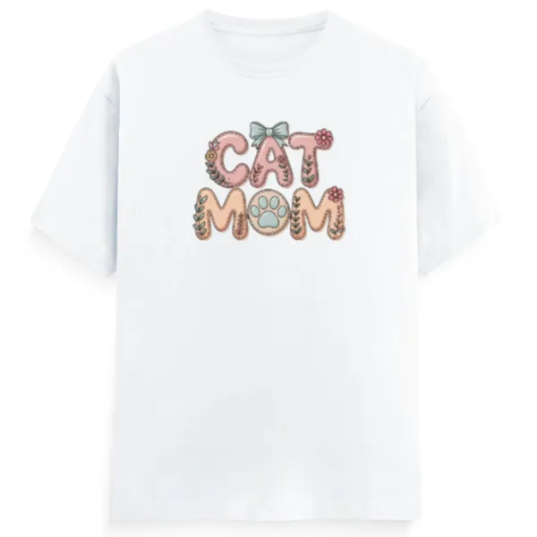 Cat_Mom_Unisex_Tshirt_White