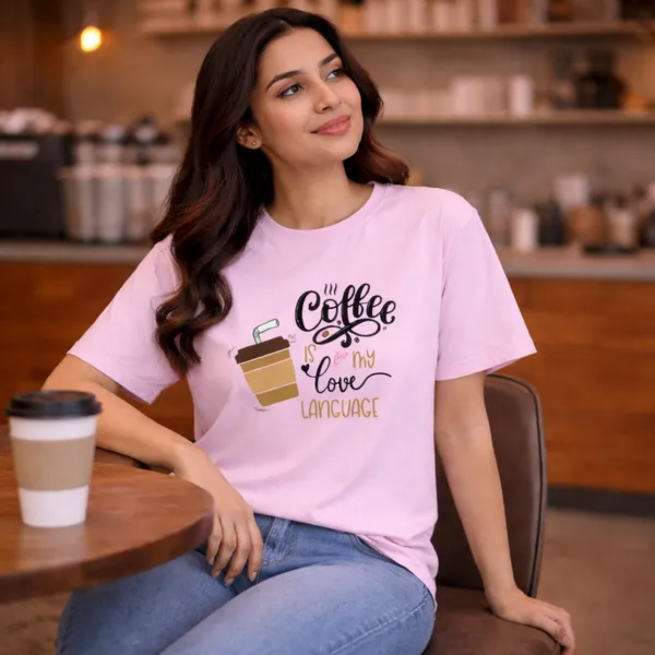 CoffeeLoveLang_Unisex_Tshirt_Pink