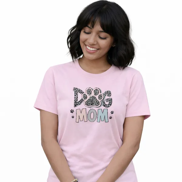 Dog_Mom_Unisex_Tshirt_Pink