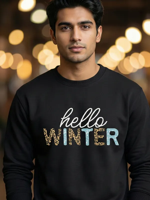 Hello_Winter_Unisex_Sweatshirt_Black