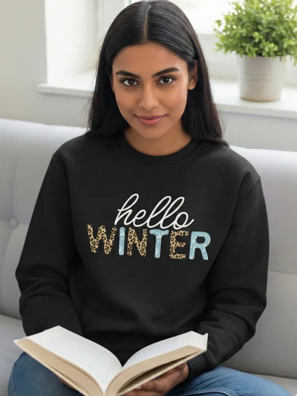 Hello_Winter_Unisex_Sweatshirt_Black