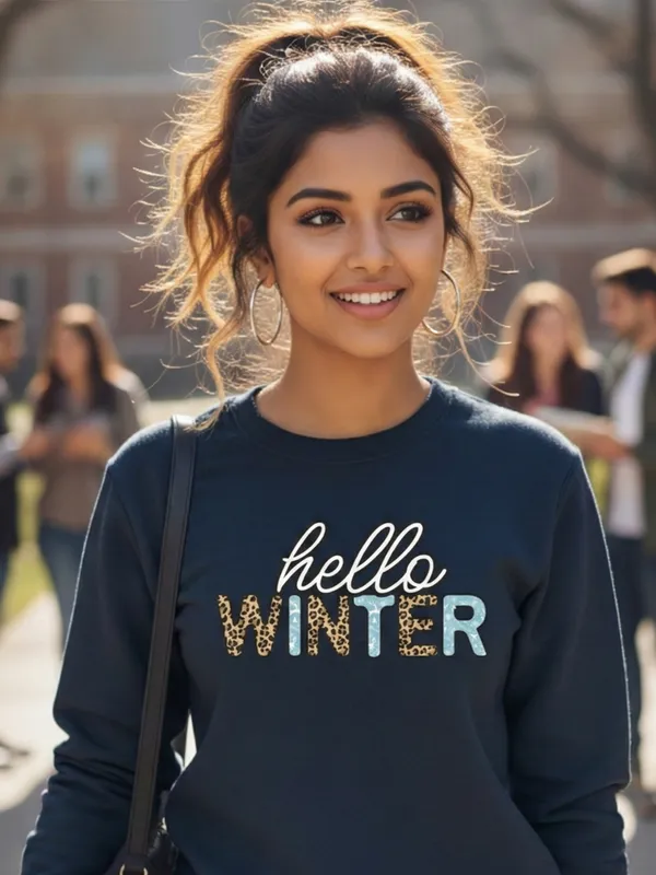 Hello_Winter_Unisex_Sweatshirt_Navy_Blue