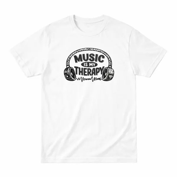 Music_Therapy_Unisex_Tshirt_White