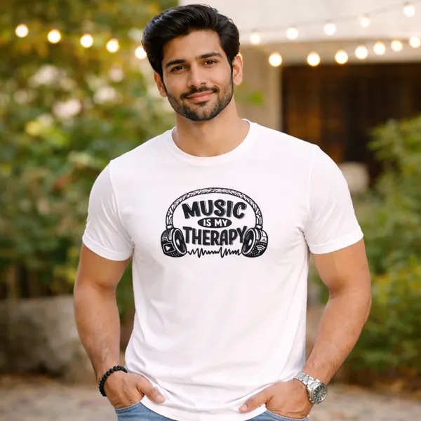 Music_Therapy_Unisex_Tshirt_White