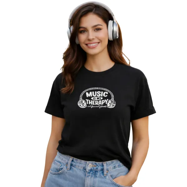 Music_Therapy_Unisex_Tshirt_Black