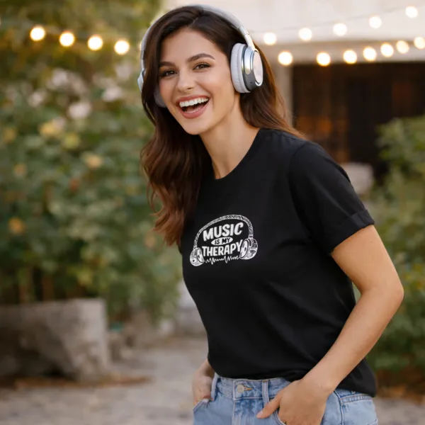 Music_Therapy_Unisex_Tshirt_Black