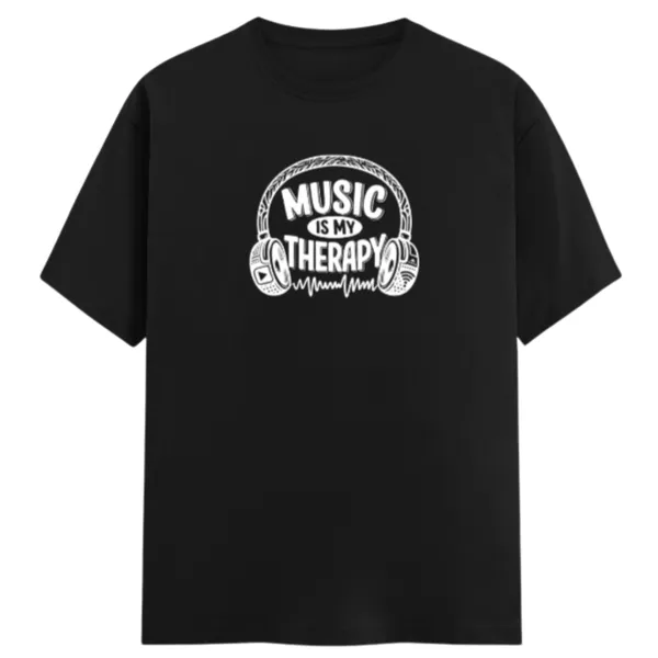 Music_Therapy_Unisex_Tshirt_Black