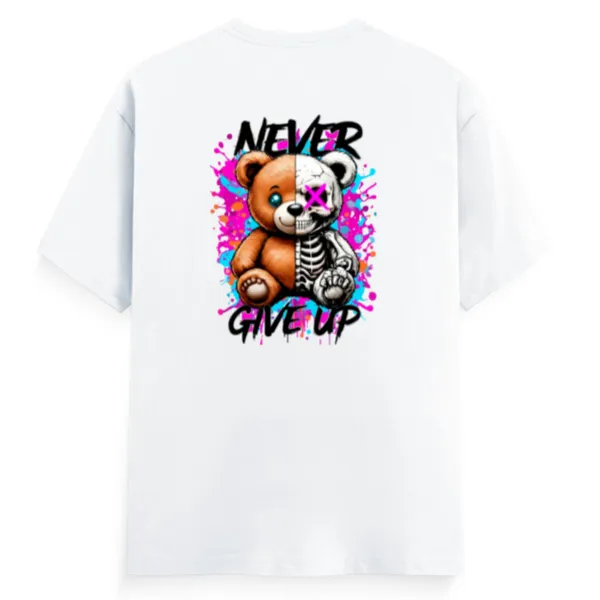 Never_Give_Up_Unisex_Tshirt_White