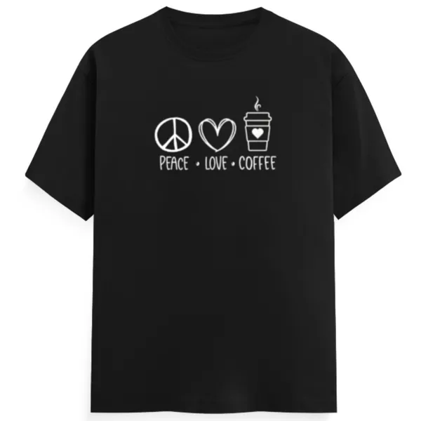 Peace_Love_Coffee_Unisex_Tshirt_Black