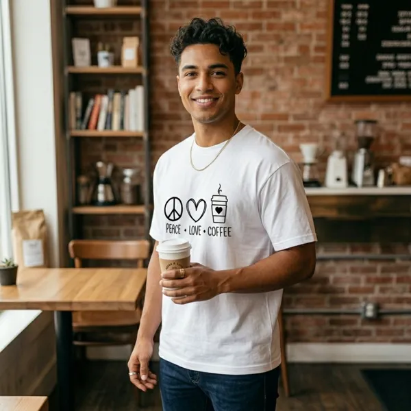 Peace_Love_Coffee_Unisex_Tshirt_White