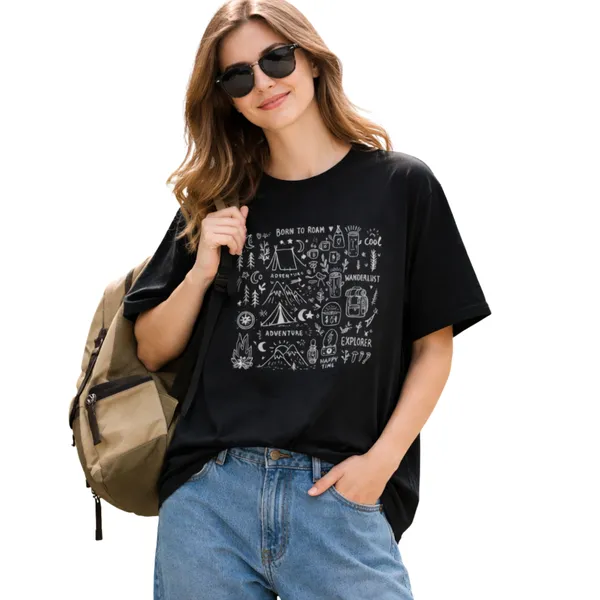 Travel_Doodle_Unisex_Tshirt_Black