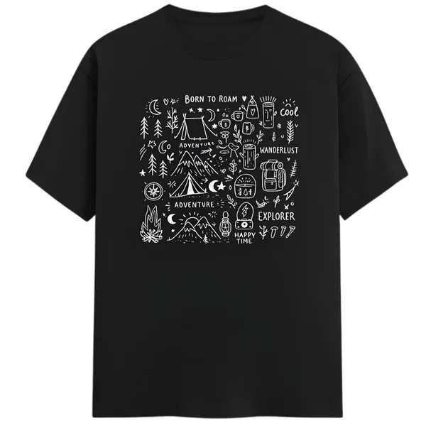 Travel_Doodle_Unisex_Tshirt_Black