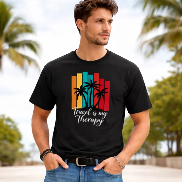 Travel_Therapy_Unisex_Tshirt_Black