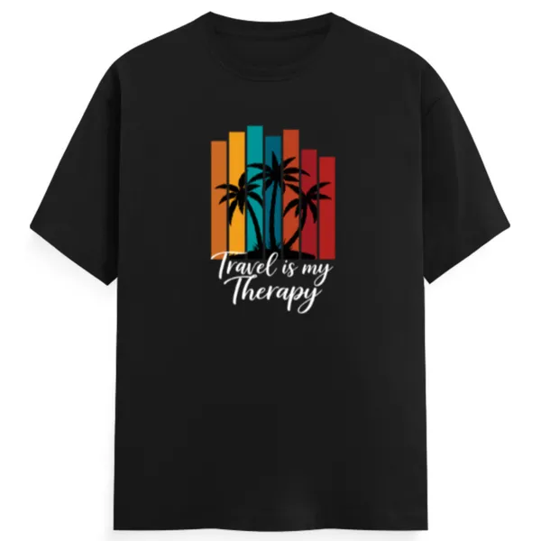 Travel_Therapy_Unisex_Tshirt_Black