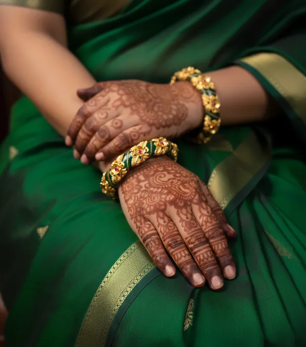 Handcrafted_Deep_Green_Resin_Kada_Set_with_Gold-Plated_Floral_Vine_Work