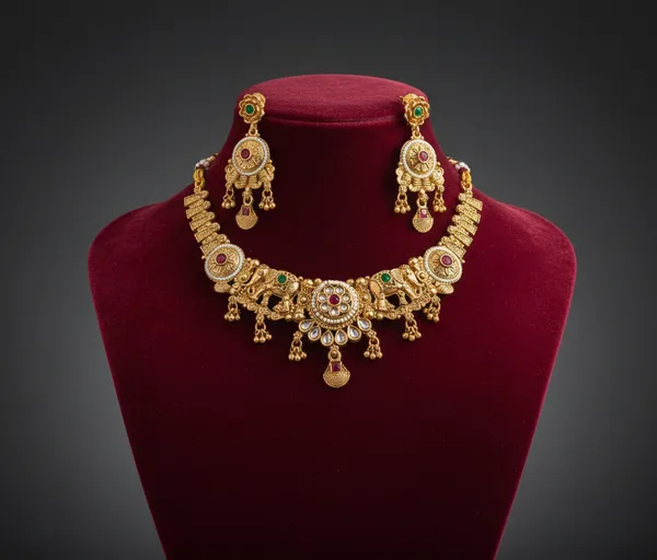 Royal_Antique_Gold_Temple_Necklace_Set_with_Kundan_&_Meenakari_Work