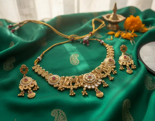 Royal_Antique_Gold_Temple_Necklace_Set_with_Kundan_&_Meenakari_Work