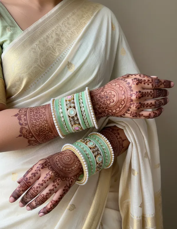 Trusha_Luxury_Mint_Majesty_Green_Chooda_Set_Wedding_Ceremonies