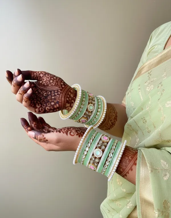 Trusha_Luxury_Mint_Majesty_Green_Chooda_Set_Wedding_Ceremonies