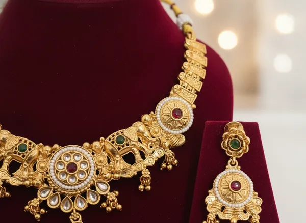 Antique_Matte_Gold_hathi_Choker_Jewellery_Set_with_Moti_Detailing_&_Luxury_Velvet_Gifting_Box