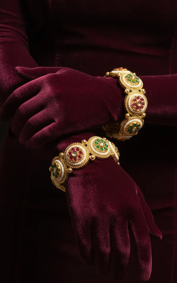 Meenakari_Pearl-Studded_Gajra_Style_Marwari_aesthetic