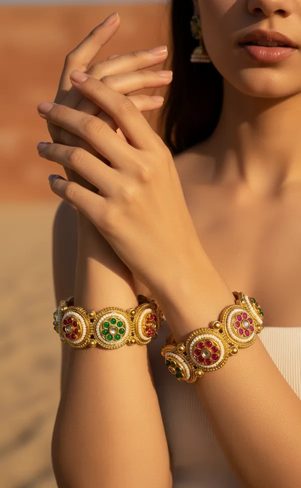 Meenakari_Pearl-Studded_Gajra_Style_Marwari_aesthetic
