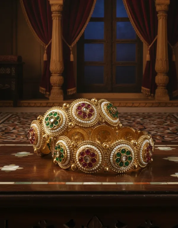 Meenakari_Pearl-Studded_Gajra_Style_Marwari_aesthetic