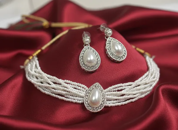 Classic_Pearl_Choker_Set_with_Crystal_Detailing_&_Matching_Earrings