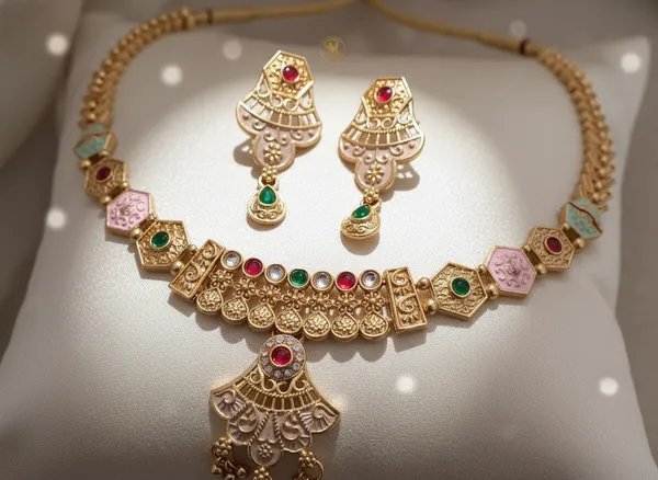 Antique_Gold-Plated_Traditional_Meenakari_Choker_Set_with_Multicolor_Stones