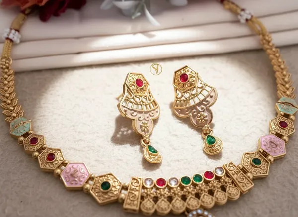 Antique_Gold-Plated_Traditional_Meenakari_Choker_Set_with_Multicolor_Stones