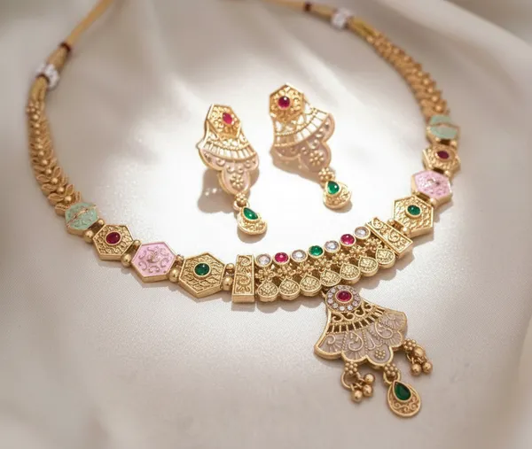 Antique_Gold-Plated_Traditional_Meenakari_Choker_Set_with_Multicolor_Stones