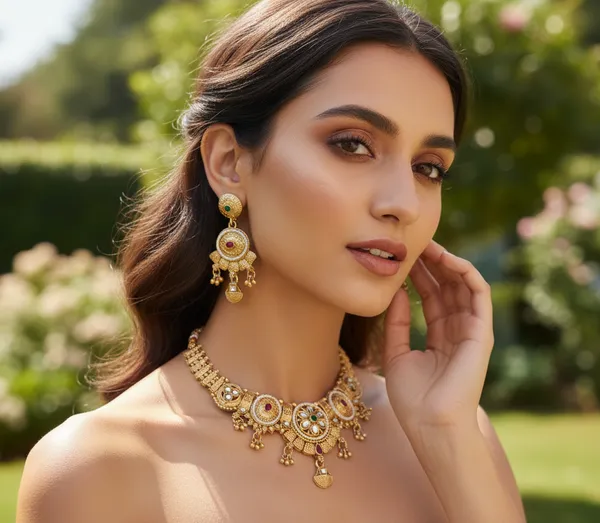 Gold_Finish_Temple_Necklace_Set_with_Ruby-Emerald_Stones