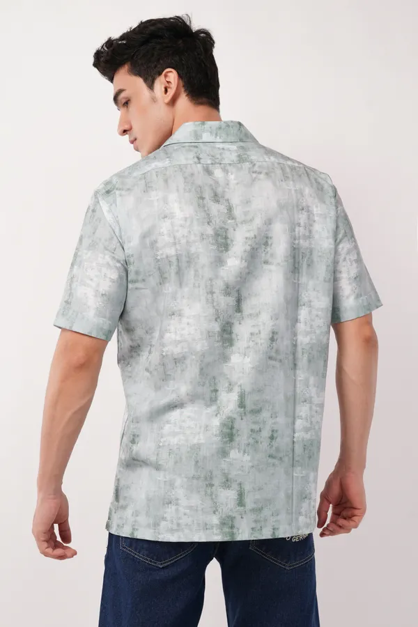 Grey_Abstract_Textured_Short_Sleeve_Shirt_For_Men