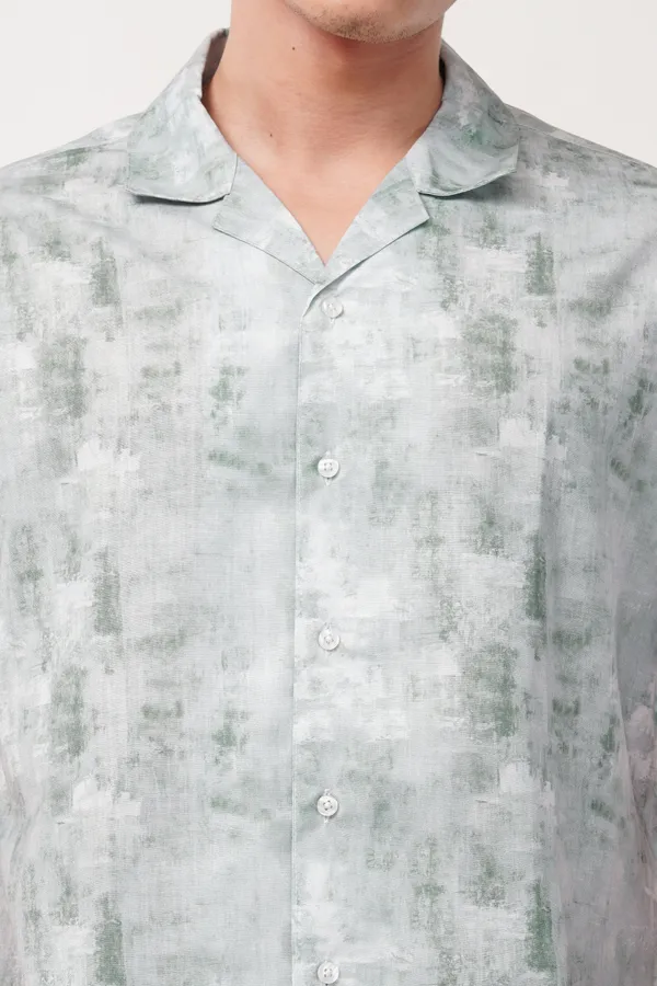 Grey_Abstract_Textured_Short_Sleeve_Shirt_For_Men