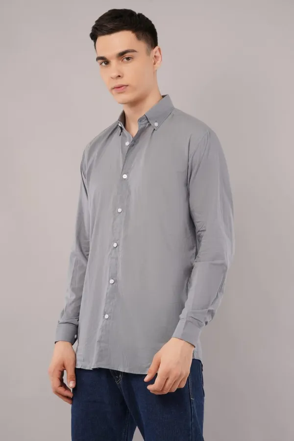 Grey_Classic_Button-Down_Shirt_For_Men