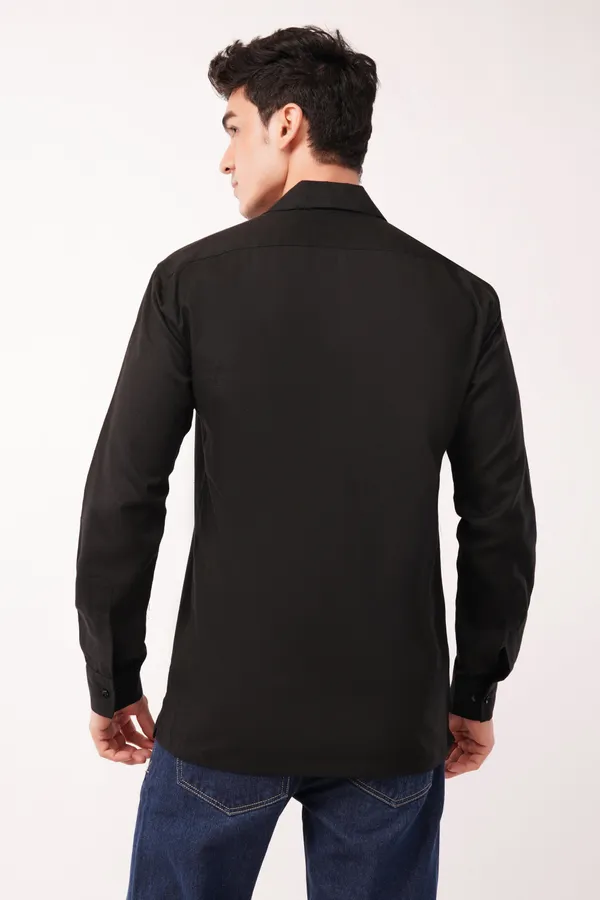 Black_Double_Pocket_Cotton_Full_Sleeves_Shirt_For_Men