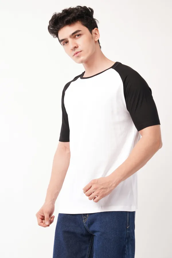 White_&_Black_Essential_Raglan_T-Shirt_For_Men