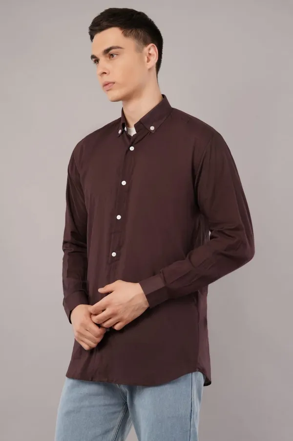 Maroon_Button-Down_Casual_Shirt_For_Men