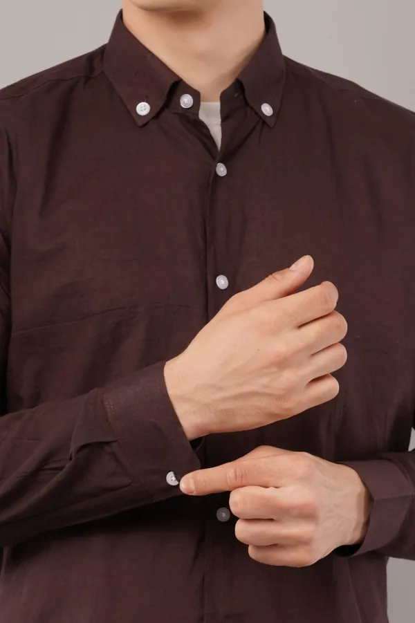 Maroon_Button-Down_Casual_Shirt_For_Men