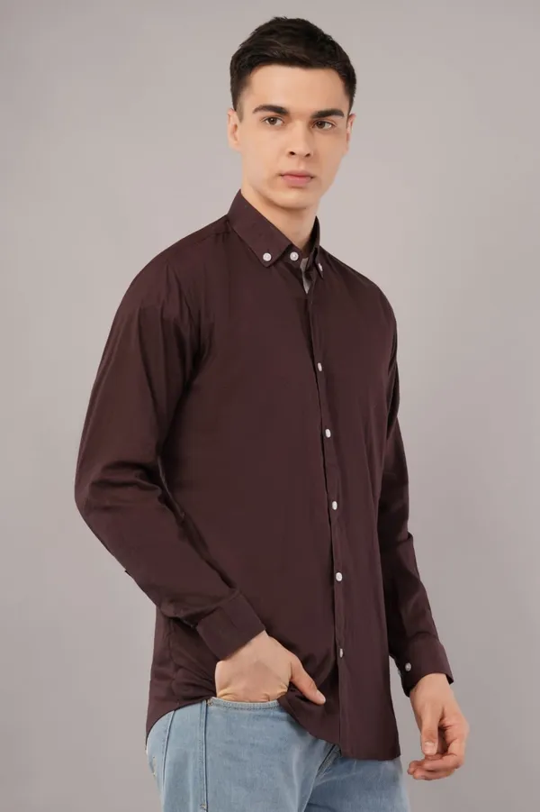 Maroon_Button-Down_Casual_Shirt_For_Men