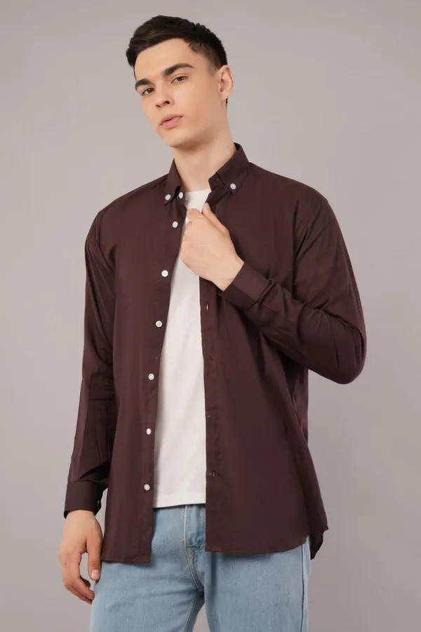 Maroon_Button-Down_Casual_Shirt_For_Men