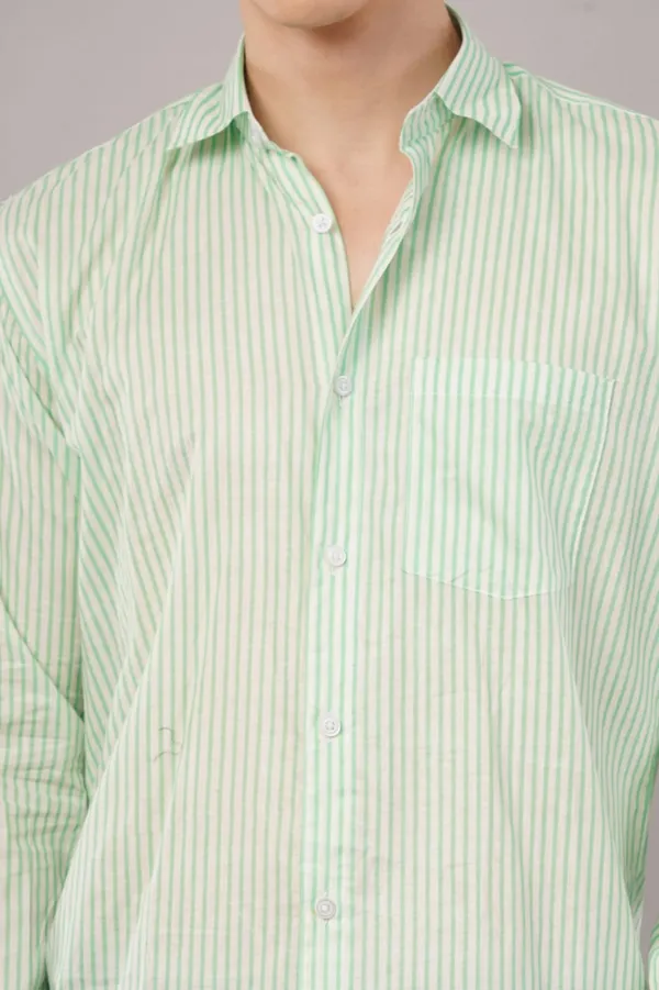 Mint_Green_Striped_Cotton_Shirt_For_Men