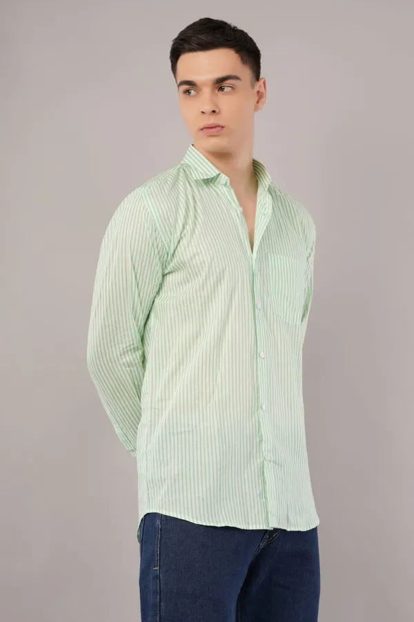 Mint_Green_Striped_Cotton_Shirt_For_Men